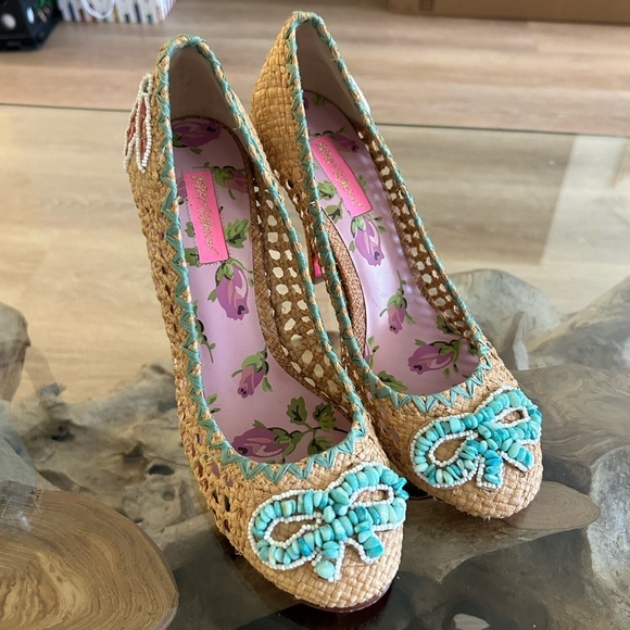 Betsey Johnston raffia heels - Picture 3 of 9